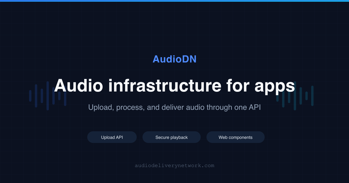 Audio Processing and Delivery Infrastructure for Apps | AudioDN